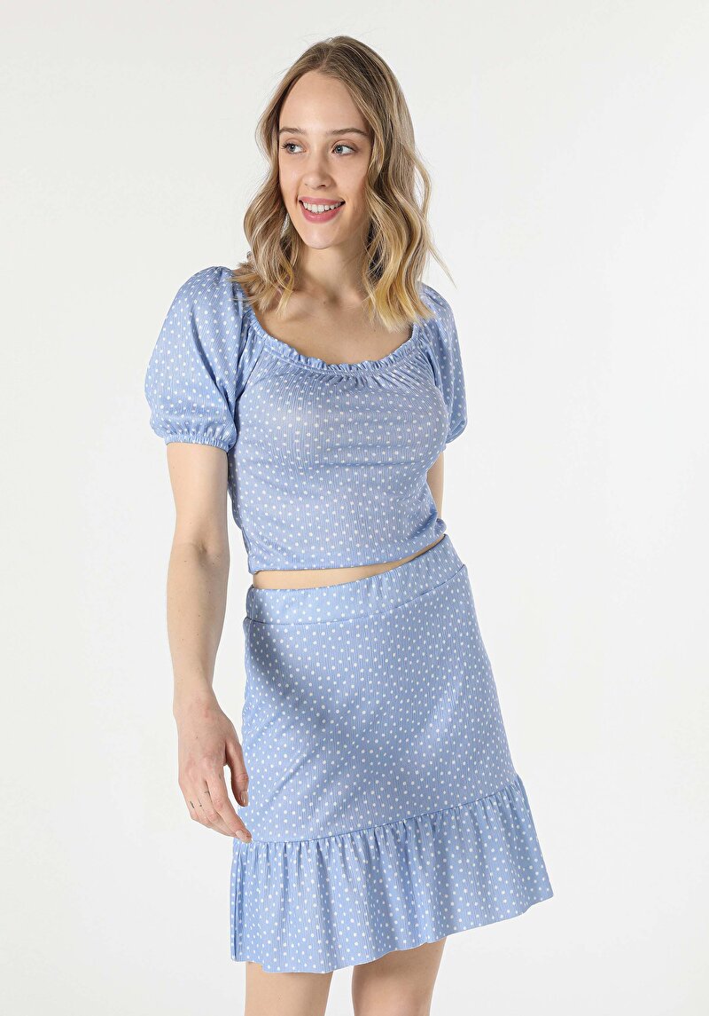 Показати інформацію про Футболка З Коротким Рукавом Жіноча Блакитна  Cl1059082