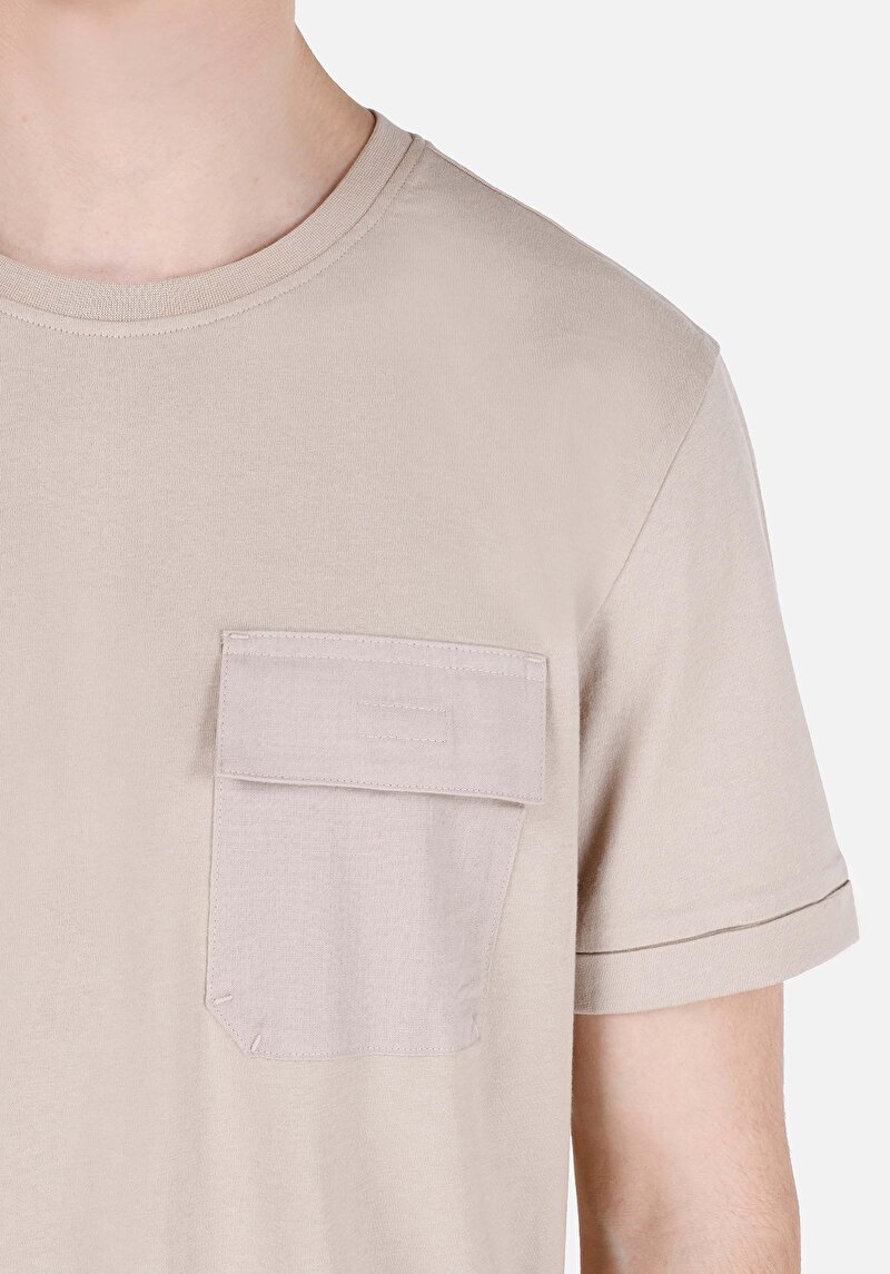 Показати інформацію про Футболка З Коротким Рукавом Чоловіча Бежева  Cl1068837