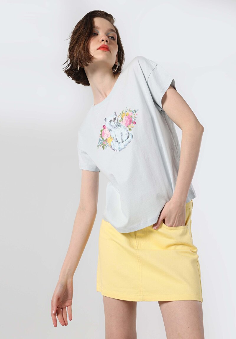 Зображення Футболка З Коротким Рукавом Жіноча Блакитна  Cl1063251