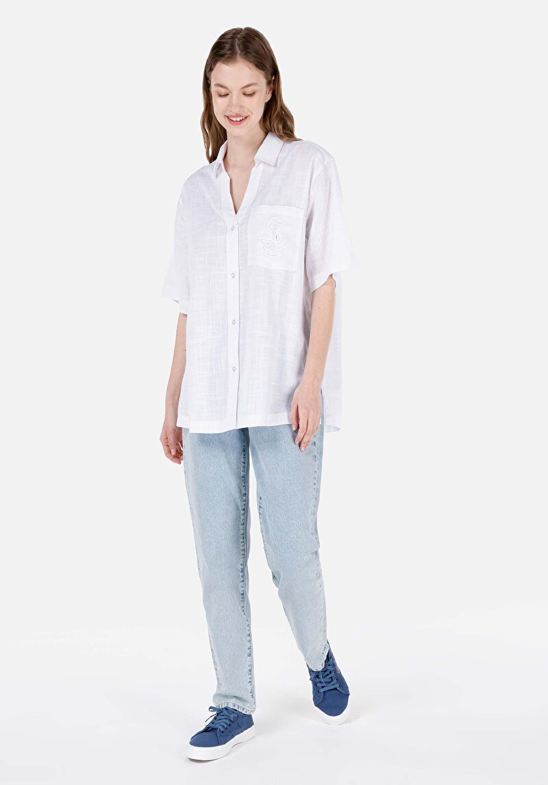 Зображення Сорочка З Коротким Рукавом Жіноча Біла Cl1068891