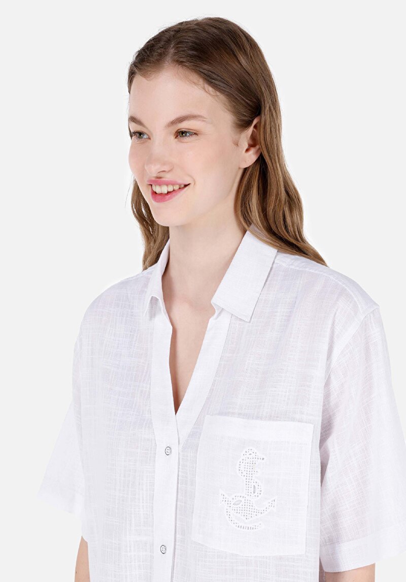 Зображення Сорочка З Коротким Рукавом Жіноча Біла Cl1068891