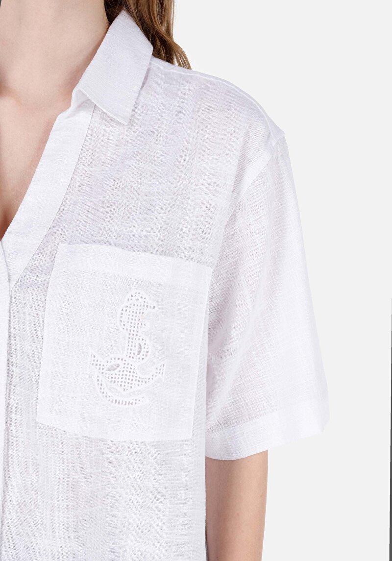 Показати інформацію про Сорочка З Коротким Рукавом Жіноча Біла  Cl1068891