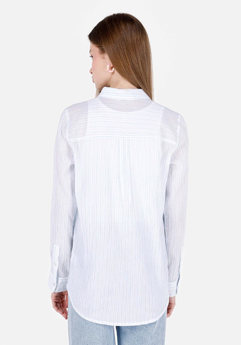 Показати інформацію про Сорочка З Довгим Рукавом Жіноча Блакитна  Cl1068907