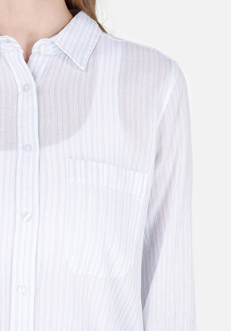 Показати інформацію про Сорочка З Довгим Рукавом Жіноча Блакитна  Cl1068907