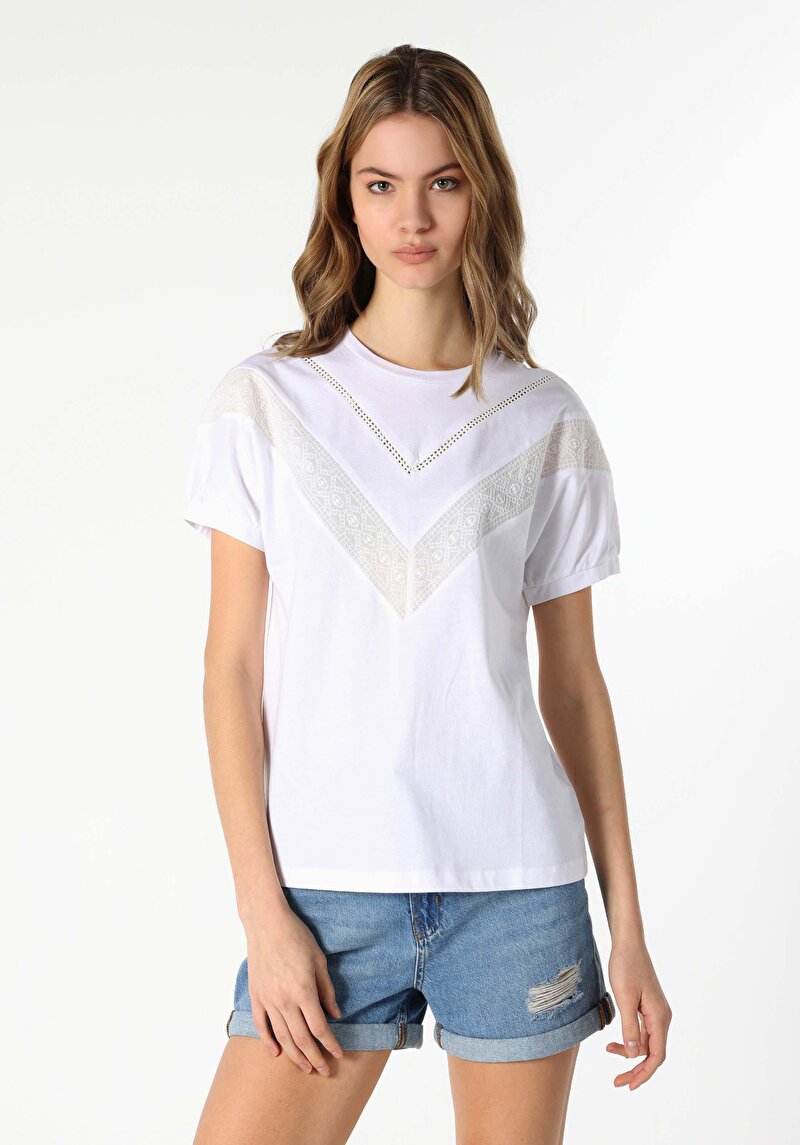 Показати інформацію про Футболка З Коротким Рукавом Жіноча Біла  Cl1063298