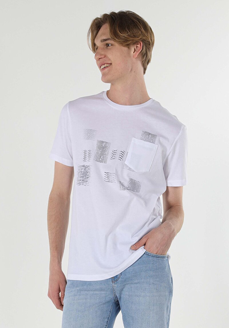 Показати інформацію про Футболка З Коротким Рукавом Чоловіча Біла  Cl1059548