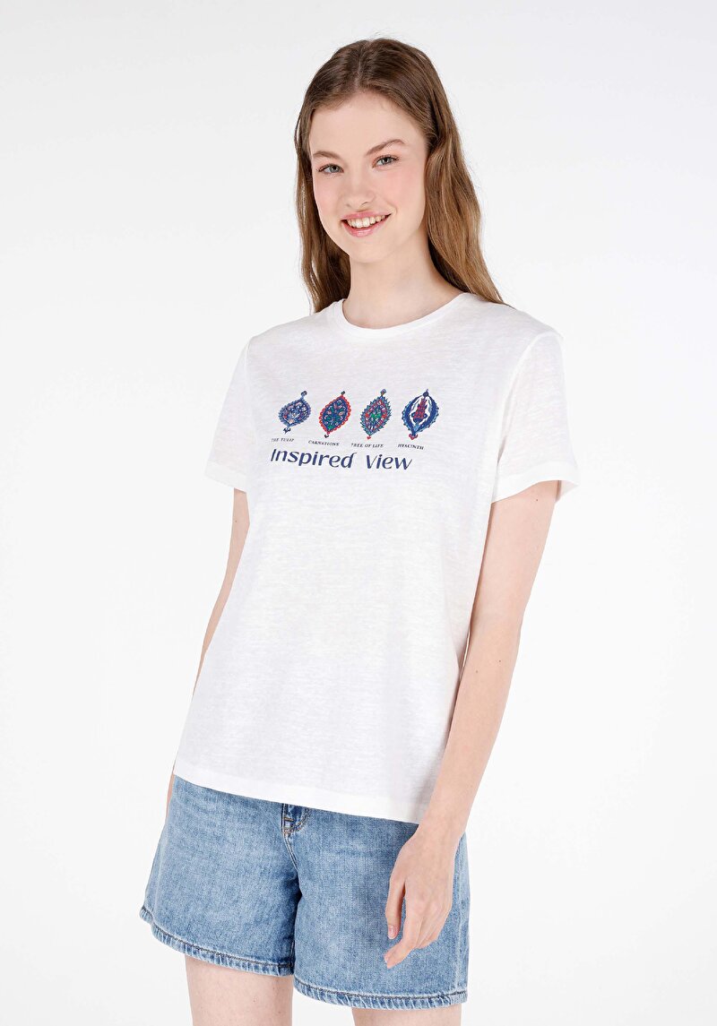 Зображення Футболка З Коротким Рукавом Жіноча Біла  Cl1066579