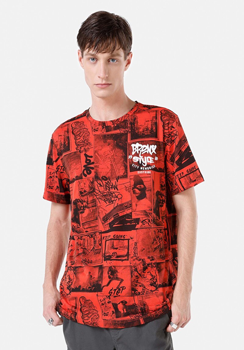 Зображення Футболка З Коротким Рукавом Чоловіча Помаранчева  Cl1066733