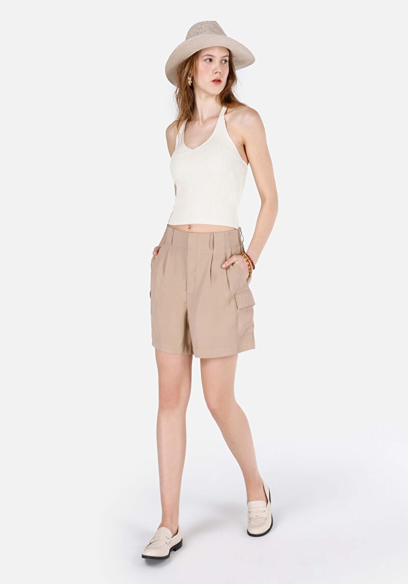 Показати інформацію про Светр Із Коротким Рукавом Жіночий Бежевий  Cl1069095