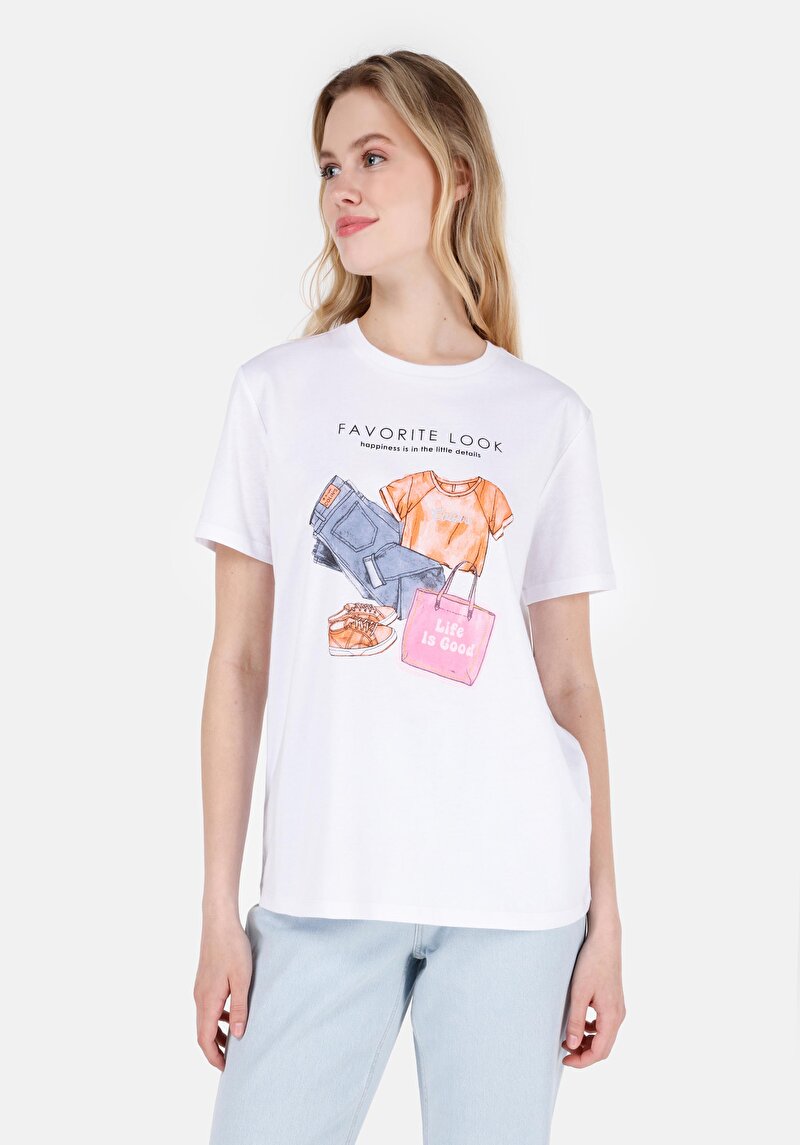 Зображення Футболка З Коротким Рукавом Жіноча Біла  Cl1069108