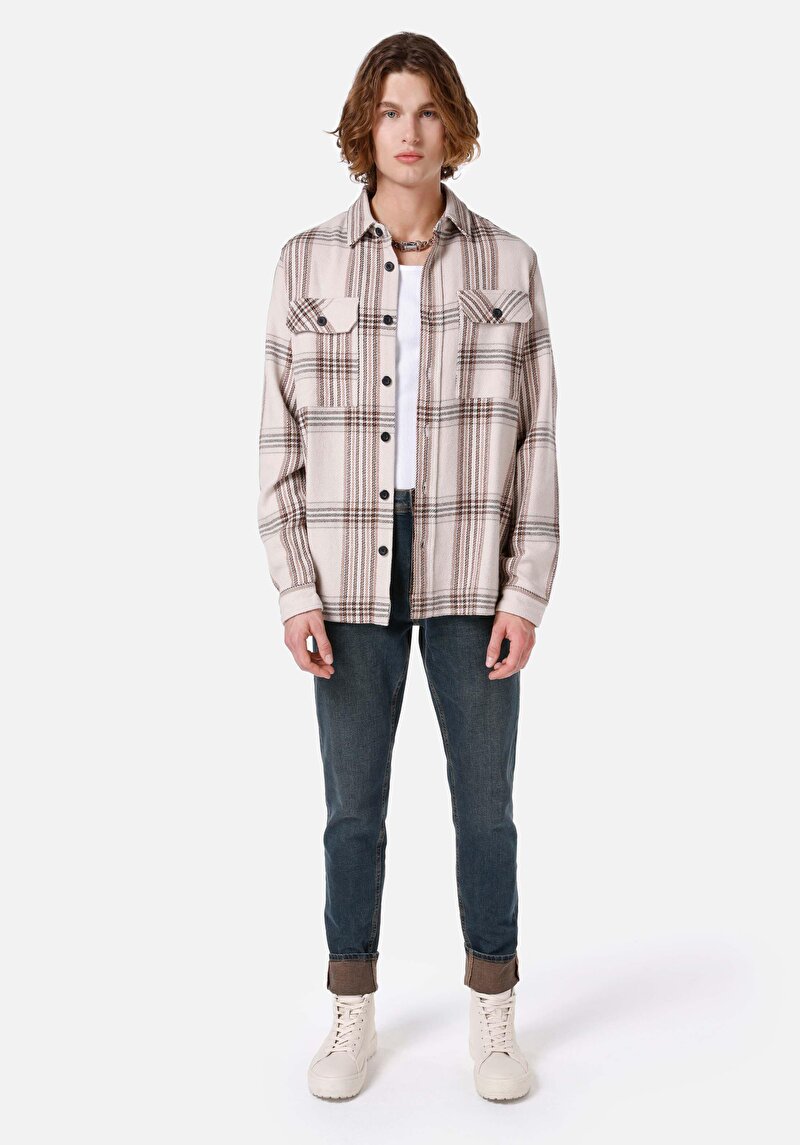 Зображення Сорочка З Довгим Рукавом Чоловіча Бежева  Cl1066796