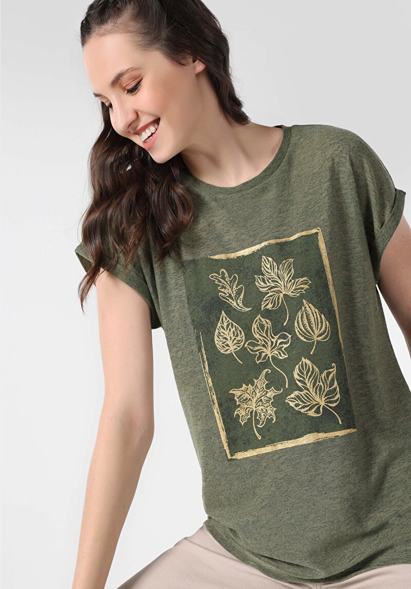 Зображення Футболка З Коротким Рукавом Жіноча Зелена  Cl1063346