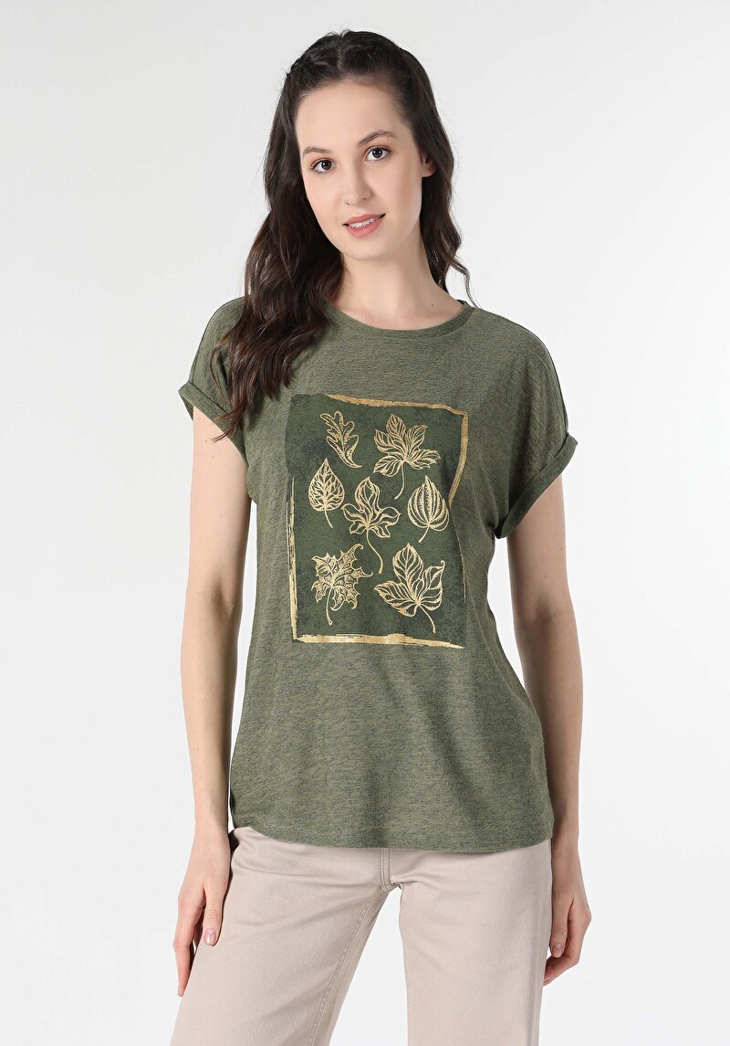 Показати інформацію про Футболка З Коротким Рукавом Жіноча Зелена  Cl1063346