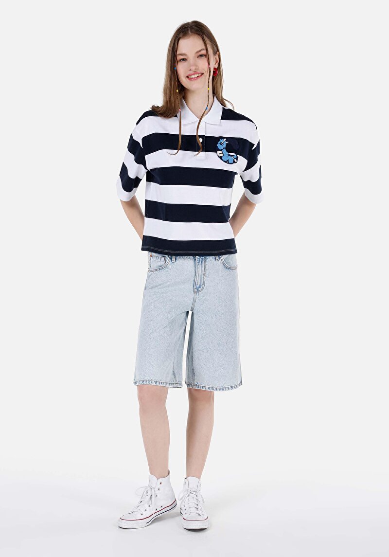 Показати інформацію про Футболка З Коротким Рукавом Жіноча Синя  Cl1069113