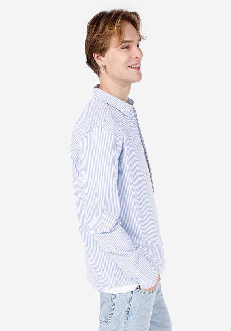 Зображення Сорочка З Довгим Рукавом Чоловіча Блакитна Cl1066850