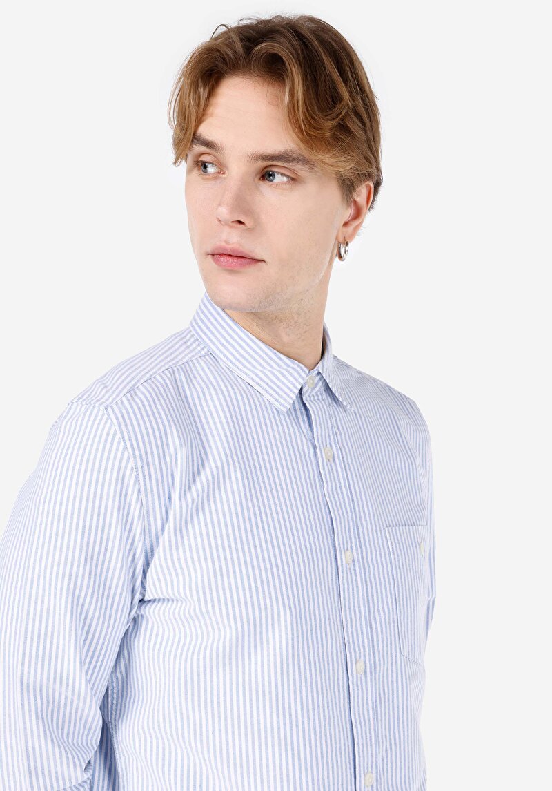 Показати інформацію про Сорочка З Довгим Рукавом Чоловіча Блакитна  Cl1066850