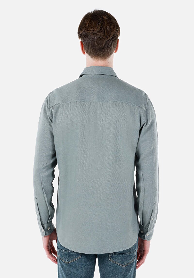 Показати інформацію про Сорочка З Довгим Рукавом Чоловіча Зелена  Cl1066931