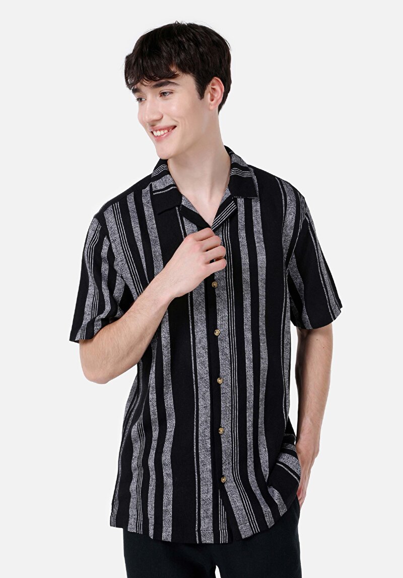 Зображення Сорочка З Коротким Рукавом Чоловіча Чорна  Cl1069245