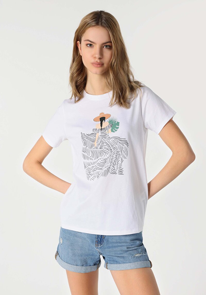 Зображення Футболка З Коротким Рукавом Жіноча Біла  Cl1063380