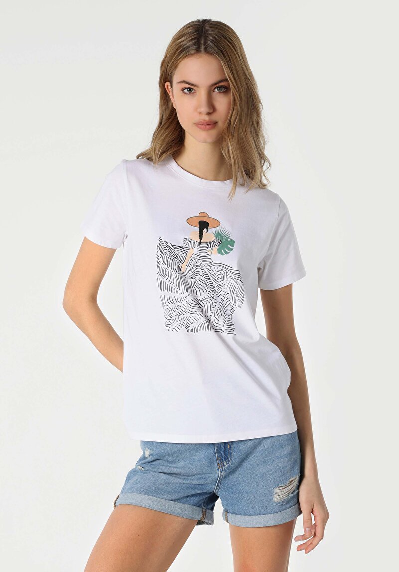 Показати інформацію про Футболка З Коротким Рукавом Жіноча Біла  Cl1063380