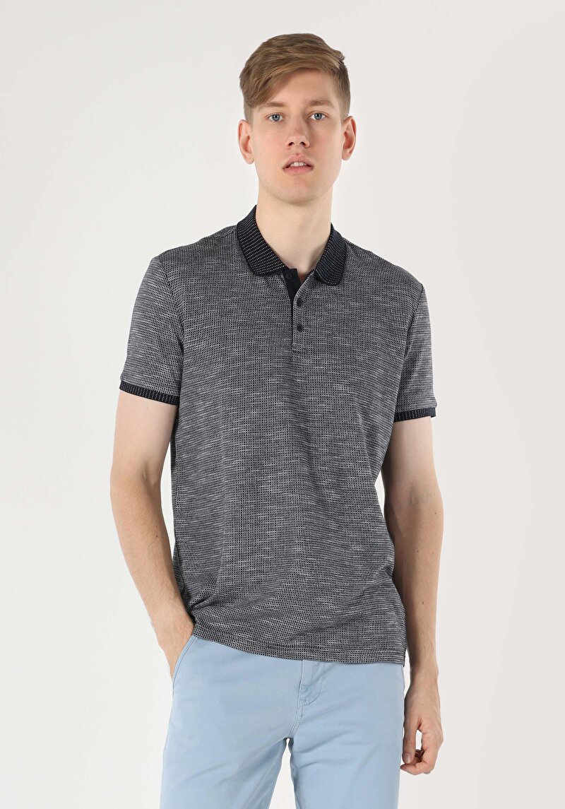 Зображення Поло З Коротким Рукавом Чоловіче Синє  Cl1063389