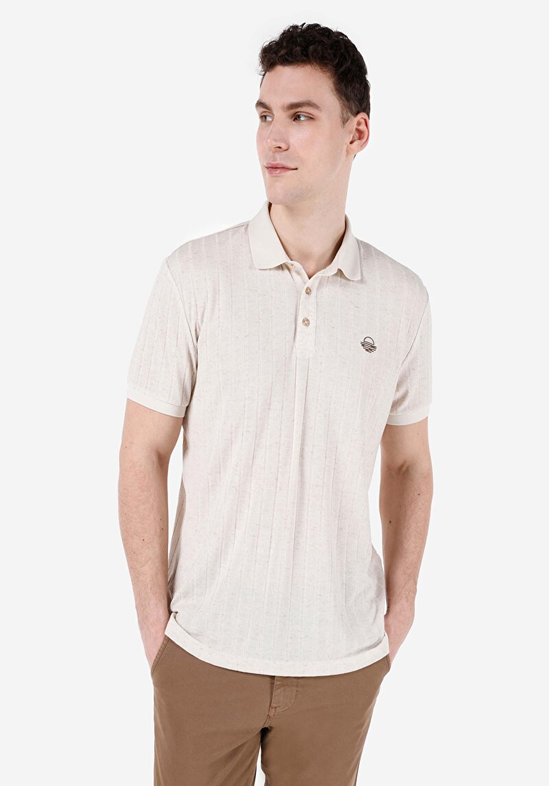 Зображення Поло З Коротким Рукавом Чоловіче Бежеве  Cl1069480