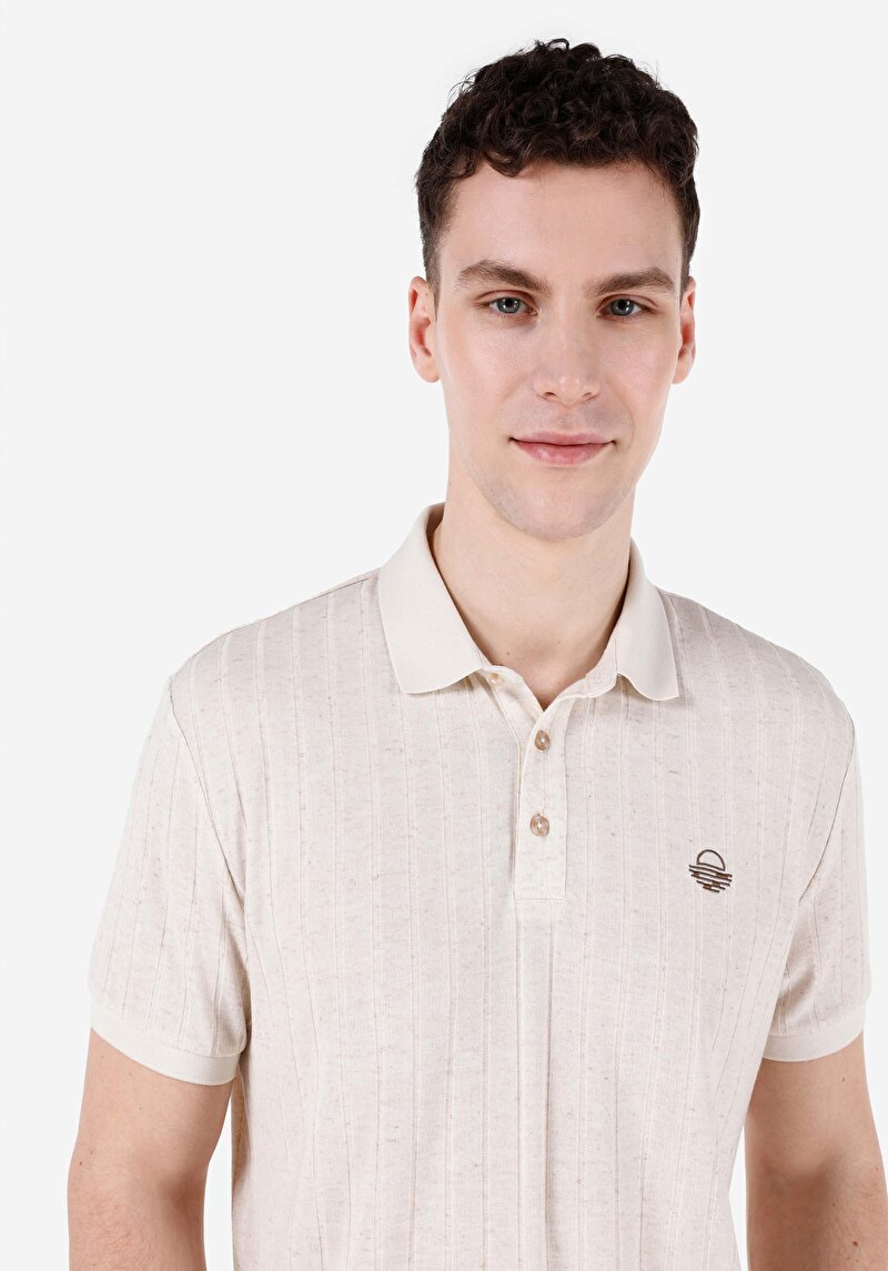 Показати інформацію про Поло З Коротким Рукавом Чоловіче Бежеве  Cl1069480