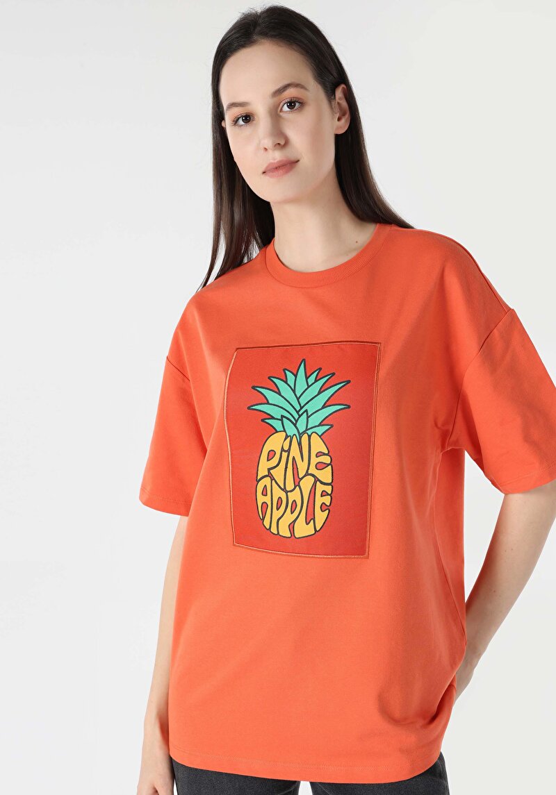 Зображення Футболка З Коротким Рукавом Жіноча Помаранчева  Cl1063409