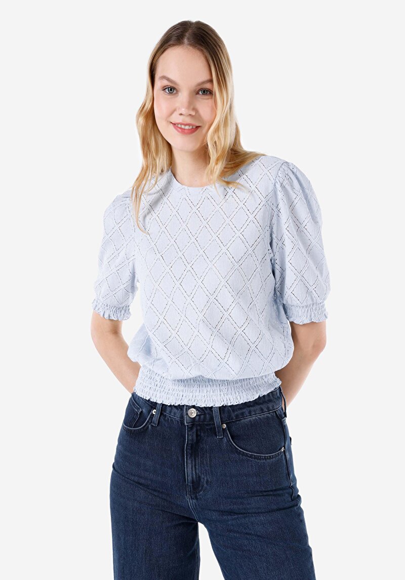 Зображення Футболка З Коротким Рукавом Жіноча Блакитна Cl1067264