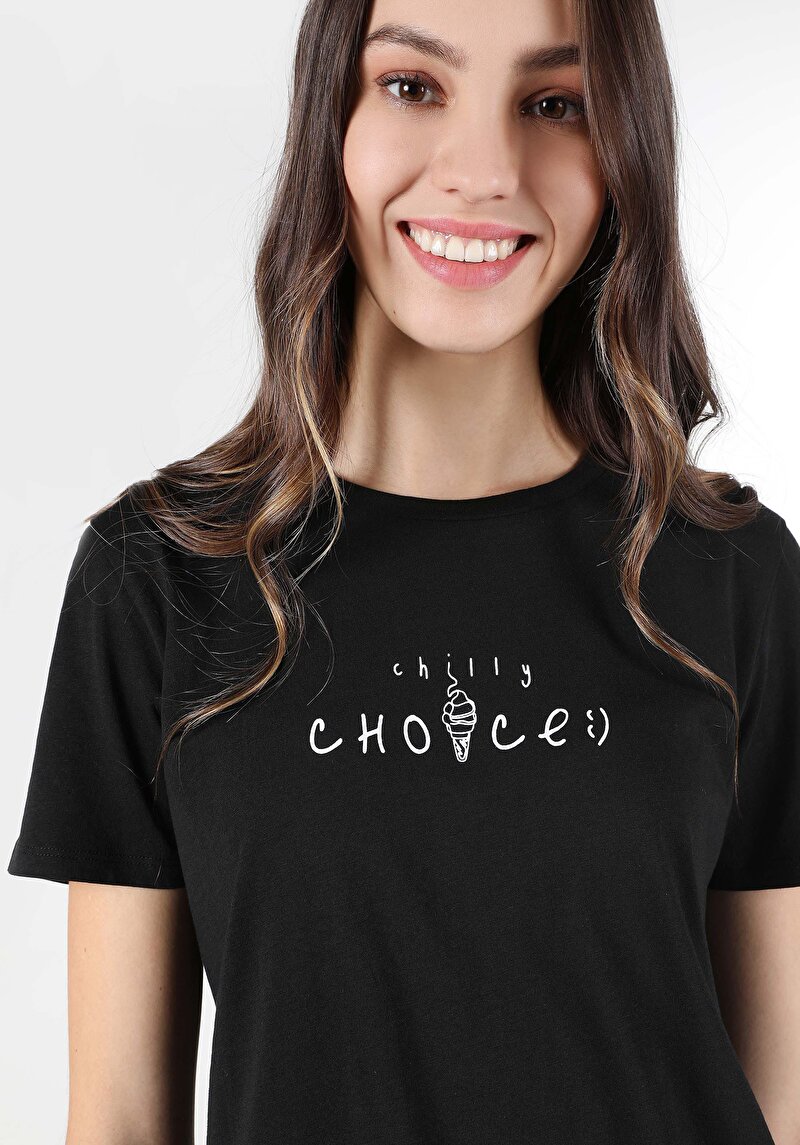 Показати інформацію про Футболка З Коротким Рукавом Жіноча Чорна  Cl1063427