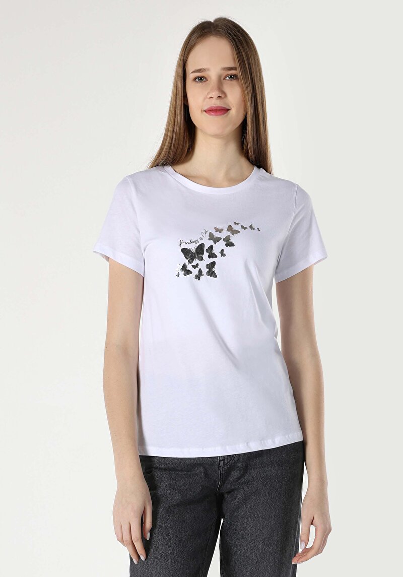 Показати інформацію про Футболка З Коротким Рукавом Жіноча Біла  Cl1063428