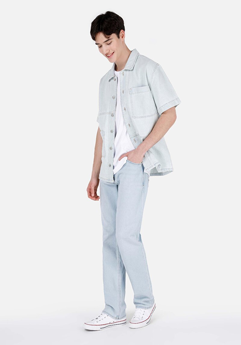 Зображення 031 Waya Сорочка З Коротким Рукавом Чоловіча Блакитна Cl1069577