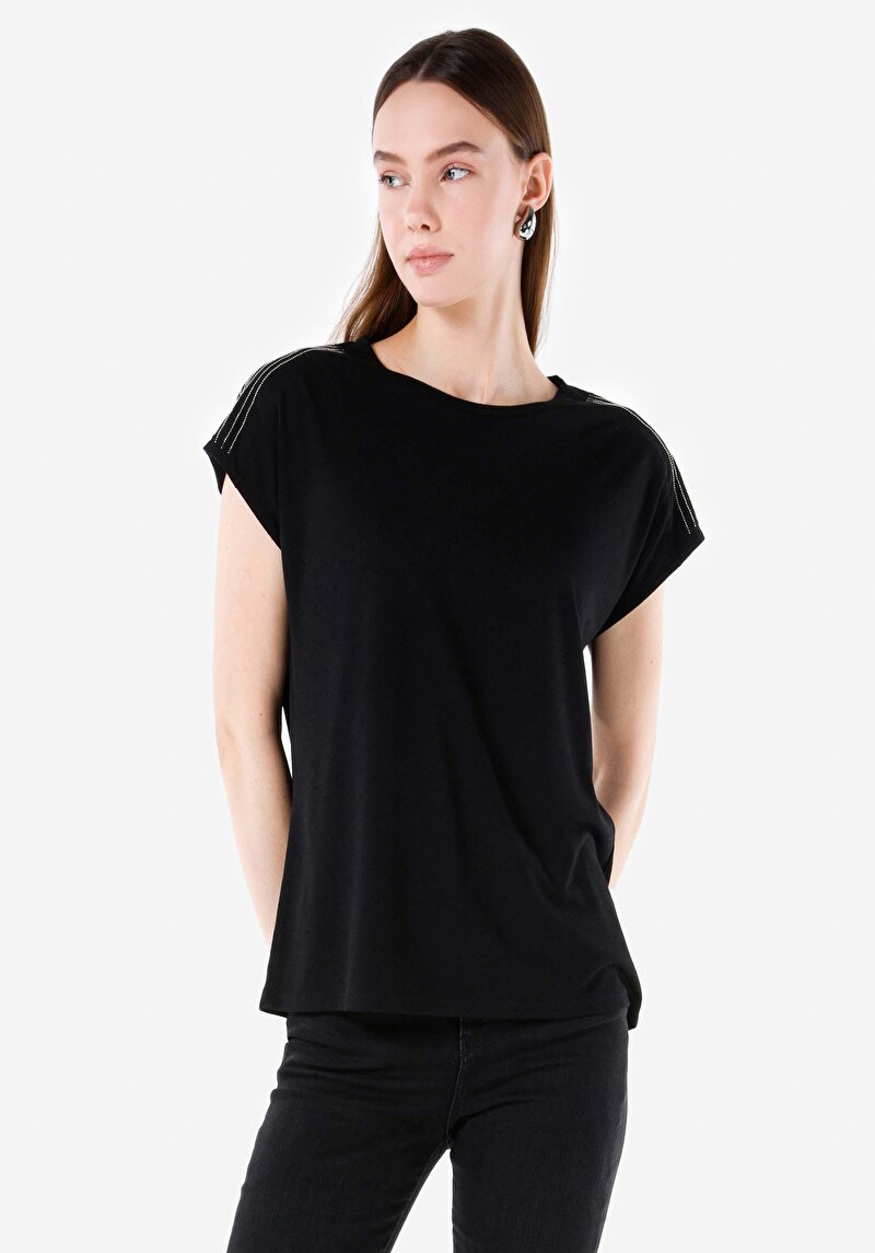 Зображення Футболка З Коротким Рукавом Жіноча Чорна  Cl1067289
