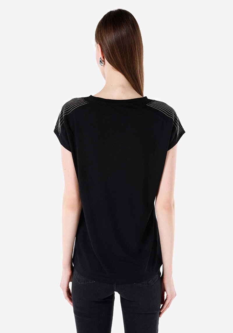 Показати інформацію про Футболка З Коротким Рукавом Жіноча Чорна  Cl1067289