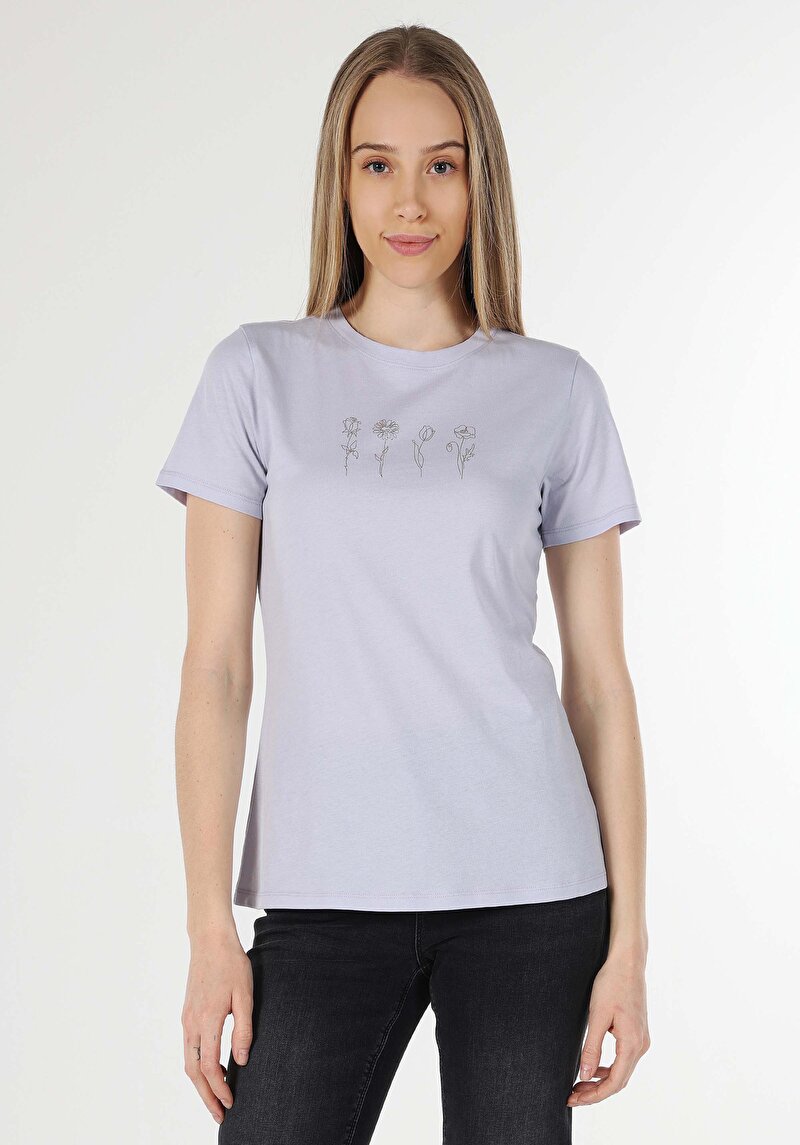 Показати інформацію про Футболка З Коротким Рукавом Жіноча Фіолетова  Cl1063429