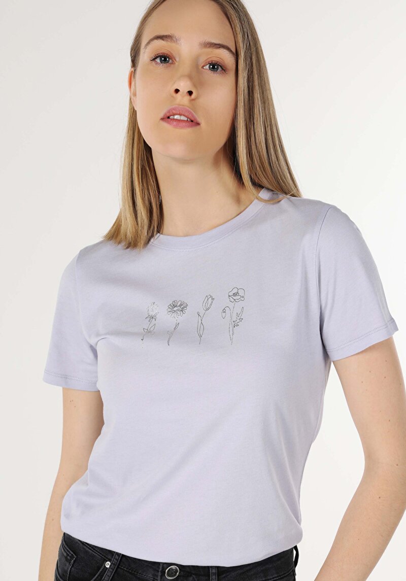 Показати інформацію про Футболка З Коротким Рукавом Жіноча Фіолетова  Cl1063429