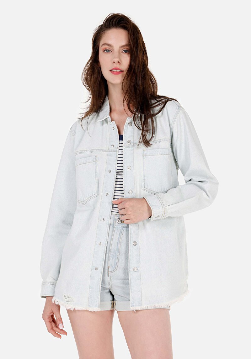 Зображення 480 Bovary Сорочка З Довгим Рукавом Жіноча Блакитна  Cl1069601