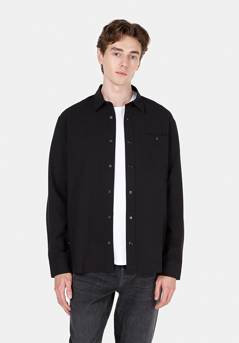 Зображення Сорочка З Довгим Рукавом Чоловіча Чорна  Cl1069905