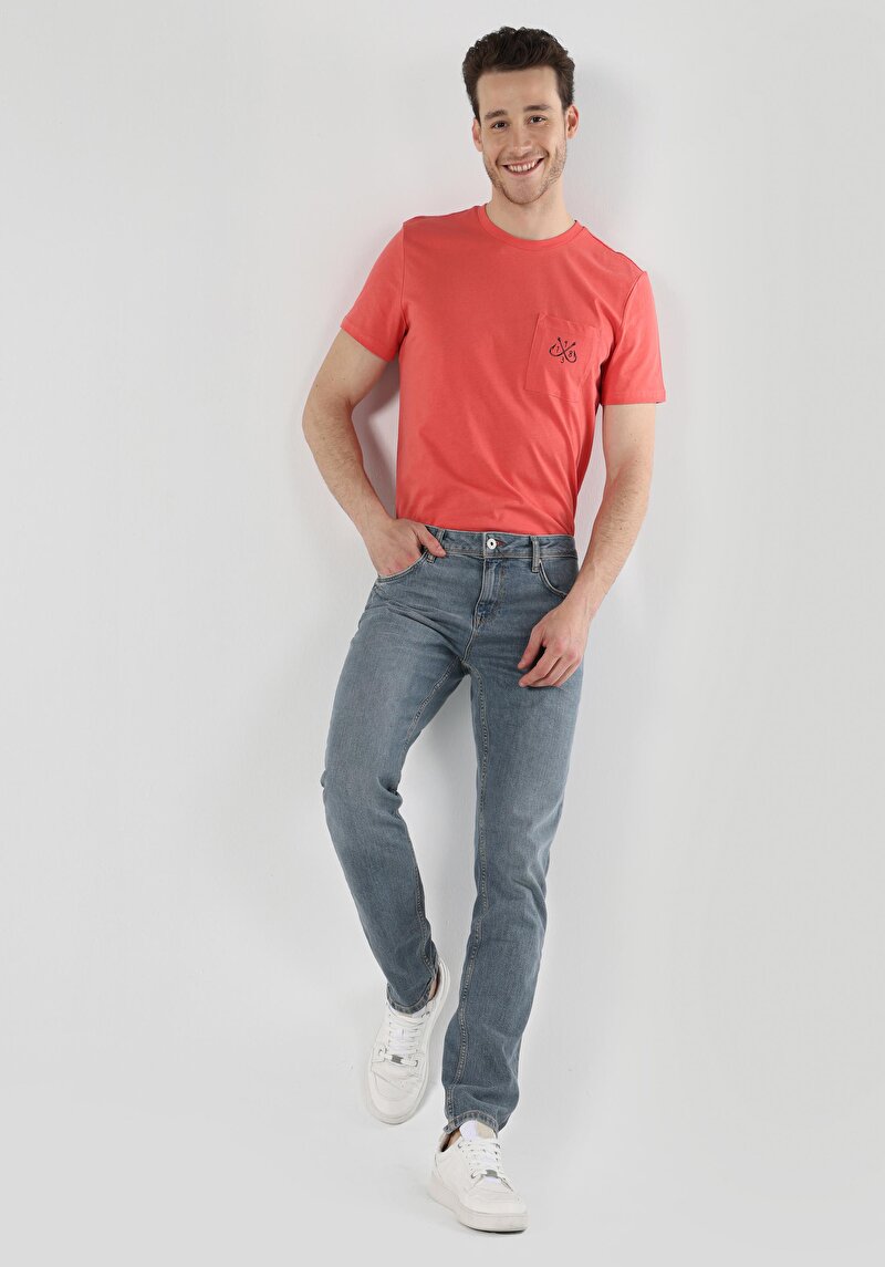 Зображення 044 Karl Джинси Чоловічі Блакитні Прямого Крою Cl1063500