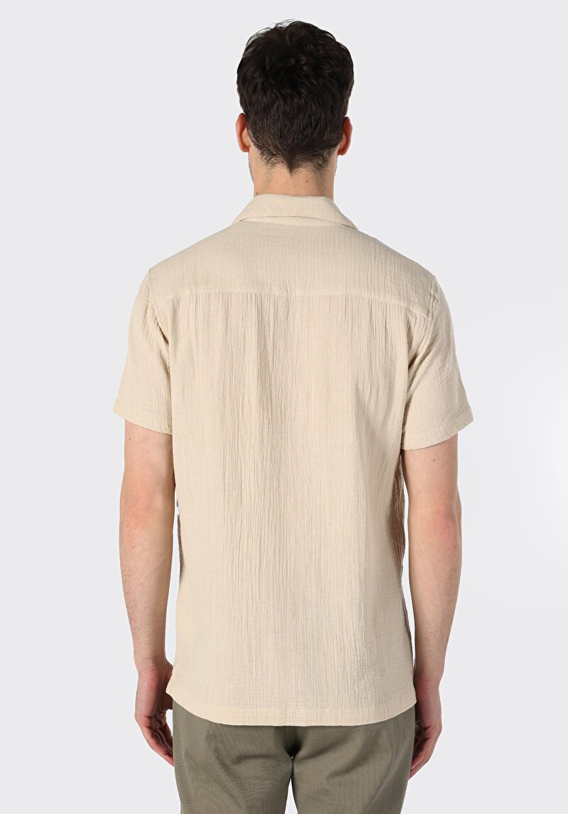 Показати інформацію про Сорочка З Коротким Рукавом Чоловіча Бежева  Cl1063633