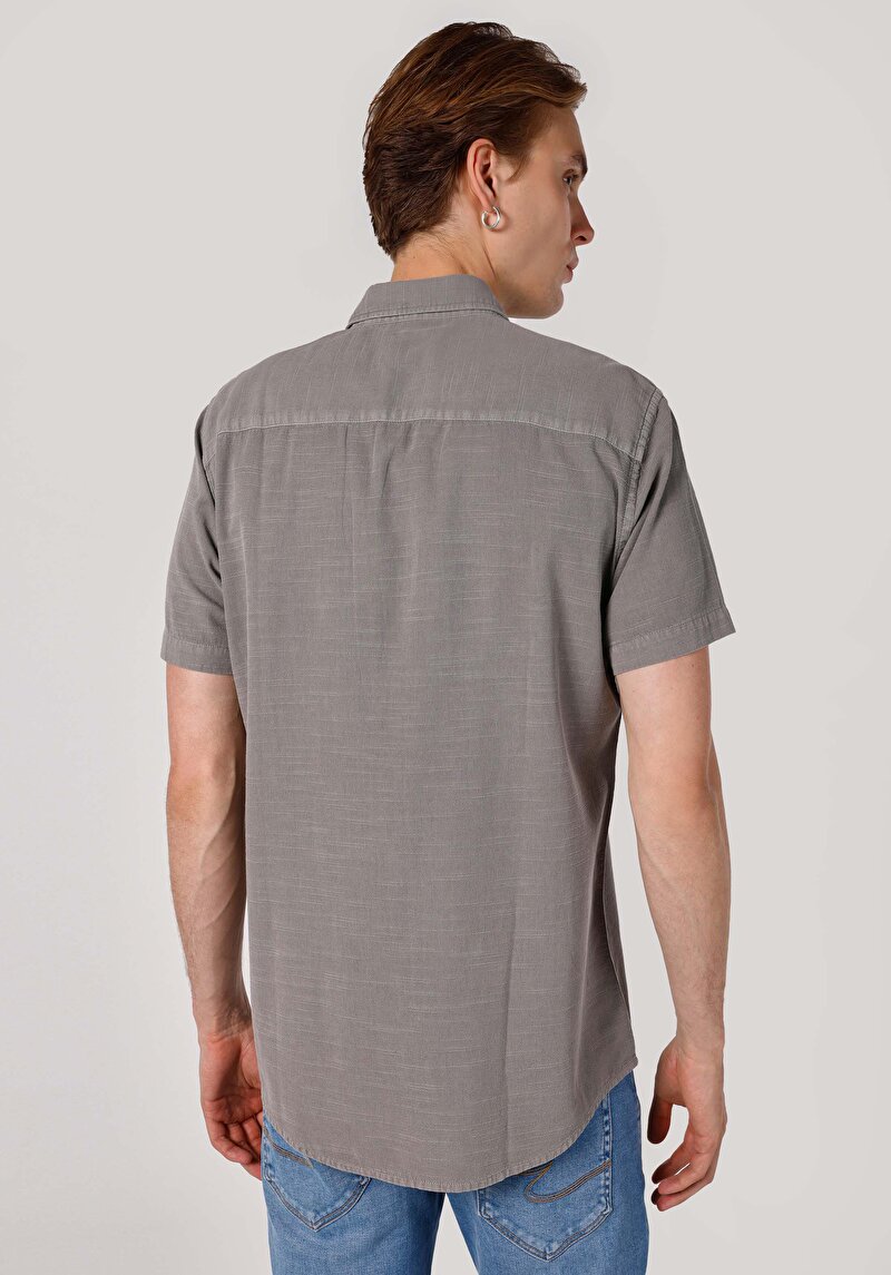 Показати інформацію про Сорочка З Коротким Рукавом Чоловіча Сіра  Cl1063641