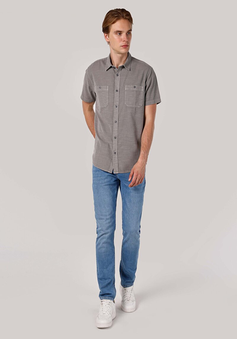 Зображення Сорочка З Коротким Рукавом Чоловіча Сіра Cl1063641