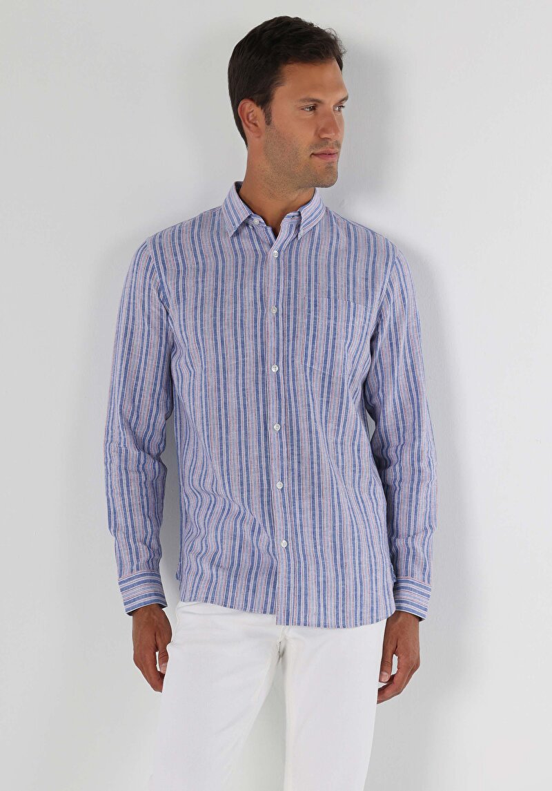 Зображення Сорочка З Довгим Рукавом Чоловіча Блакитна  Cl1063702