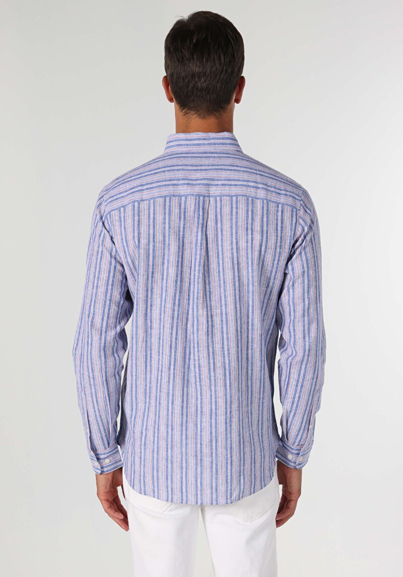 Показати інформацію про Сорочка З Довгим Рукавом Чоловіча Блакитна  Cl1063702