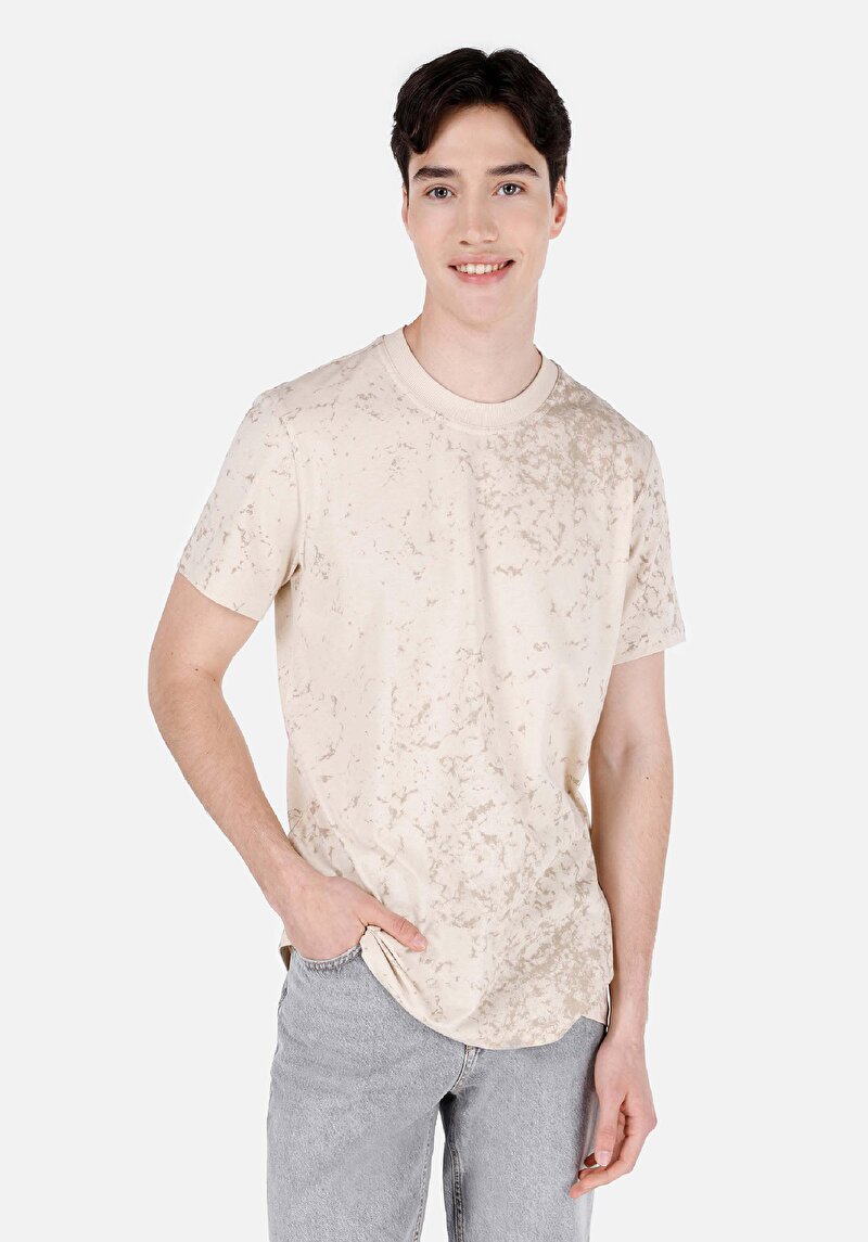 Зображення Футболка З Коротким Рукавом Чоловіча Бежева  Cl1071783