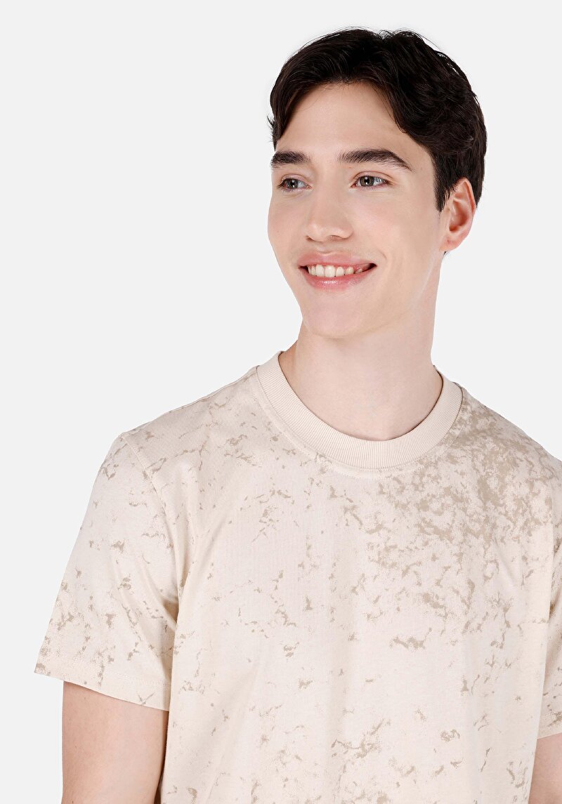 Показати інформацію про Футболка З Коротким Рукавом Чоловіча Бежева  Cl1071783