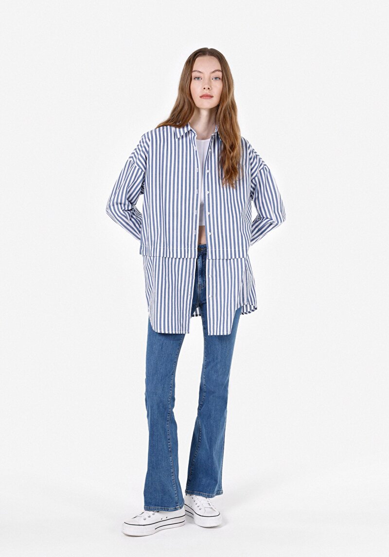 Зображення Сорочка З Довгим Рукавом Жіноча Блакитна Cl1071966