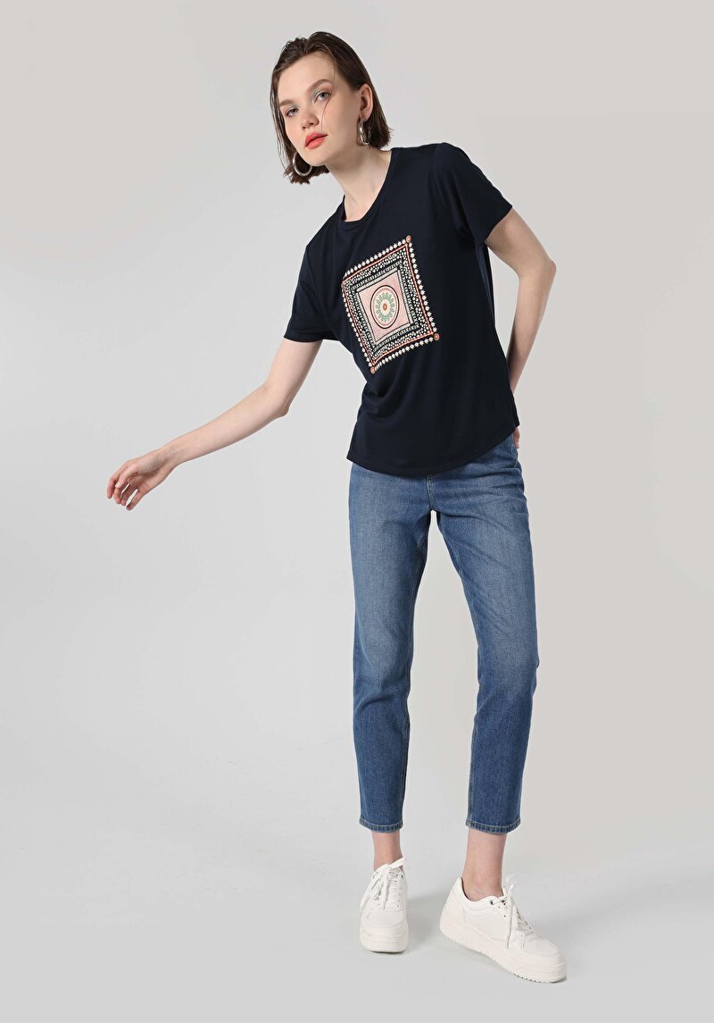 Зображення Футболка З Коротким Рукавом Жіноча Синя  Cl1063807