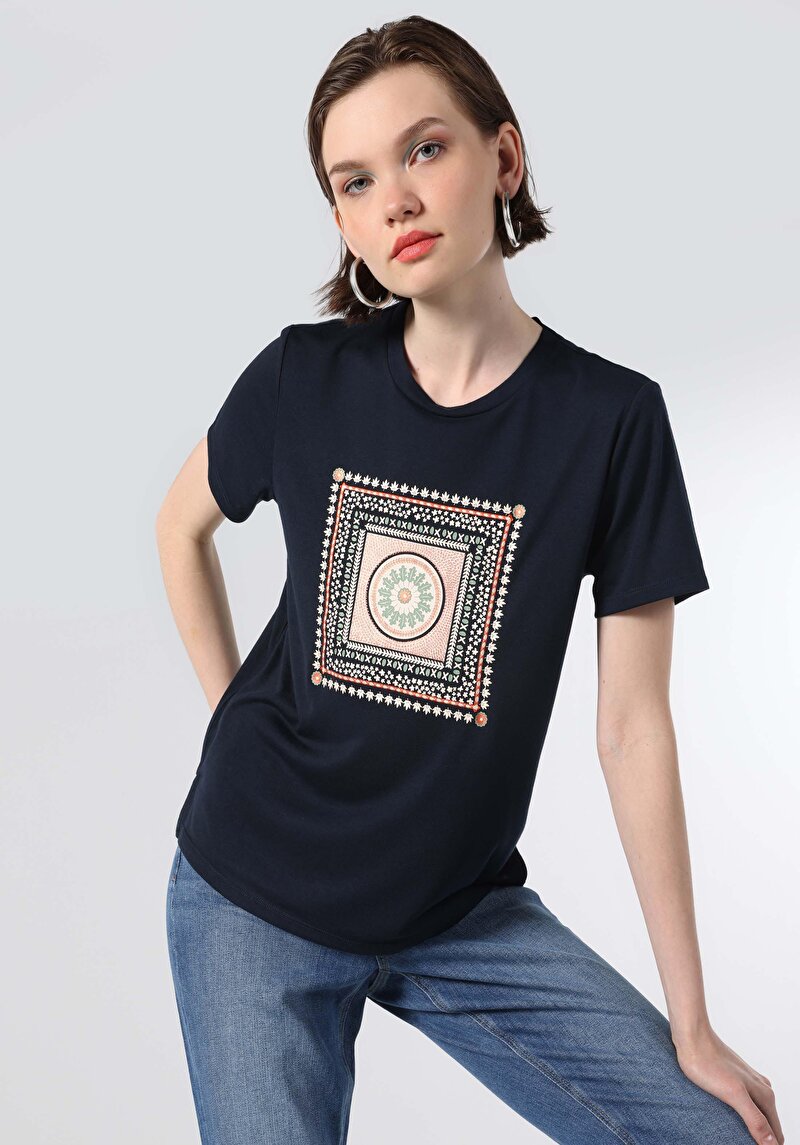 Показати інформацію про Футболка З Коротким Рукавом Жіноча Синя  Cl1063807