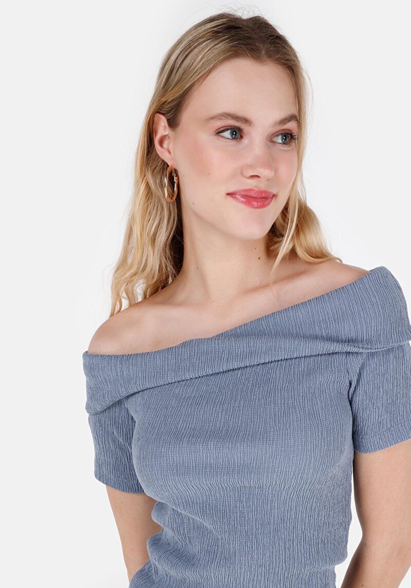 Показати інформацію про Футболка З Коротким Рукавом Жіноча Блакитна  Cl1071980